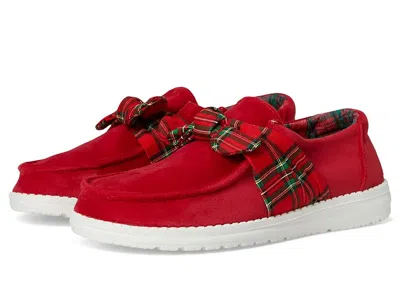 Hey Dude Wendy Bow Tartan Plaid In Red