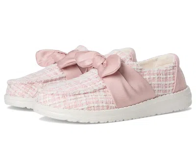 Hey Dude Wendy Bow Tweed (little Kid/big Kid) Girls Shoes Pale Pink : 1 Little Kid M, Synthetic