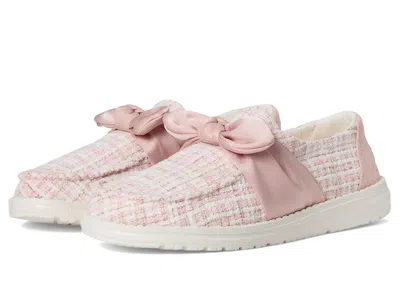 Hey Dude Wendy Bow Tweed In Pink