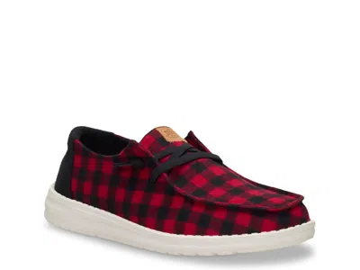 Hey Dude Wendy Buffalo Check Slipon In Red