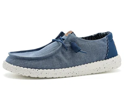 Hey Dude Wendy Chambray Grid Women's Flat Shoes Ensign Blue: 9 M
