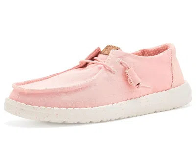 Hey Dude Wendy Chambray Grid Women's Flat Shoes Pale Pink: 9 M