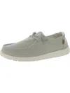 HEY DUDE WENDY CHAMBRAY WOMENS CANVAS COMFORT SLIP-ON SNEAKERS