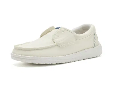 Hey Dude Wendy Cru Stretch Canvas Women's Flat Shoes Snow White: 6 M
