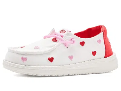 Hey Dude Kids' Wendy Embroidered Hearts (toddler) Girl's Shoes White/multi : 4 Toddler M, Cotton