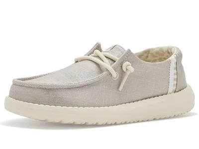 Hey Dude Wendy Metallic (little Kid/big Kid) Girls Shoes Platinum: 11 Little Kid M In Gray