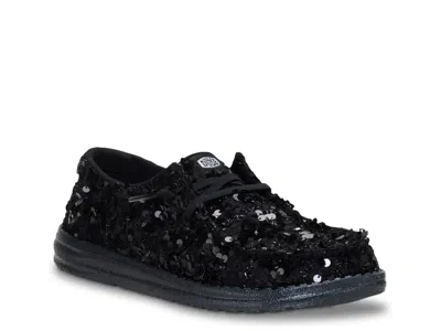 Hey Dude Wendy Party Sneaker In Black