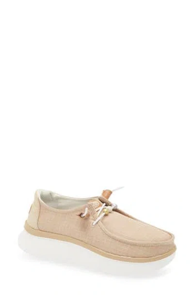 Hey Dude Wendy Peak Baja Stripe Slip-on Moc Toe Shoe In Tan