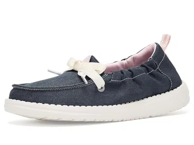 Hey Dude Wendy Port Girl's Shoes Navy : 13 Little Kid M, Textile In Blue