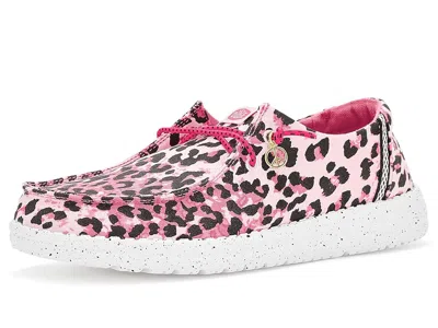 Hey Dude Wendy Print Girl's Shoes Pink Leopard : 6 Big Kid M