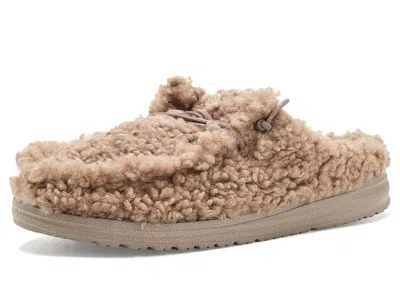 Hey Dude Wendy Slipper Women's Flat Shoes Timber Wolf: 6 M, Cotton In Brown