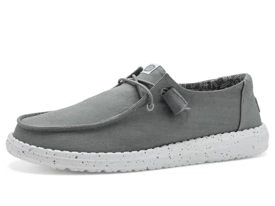 Hey Dude Wendy Stretch Canvas Women's Shoes Monument Grey: 11 M In Gray