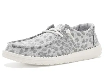 Hey Dude Wendy Stretch Jersey Leopard Women's Sandals Light Grey/multi: 11 M In Animal Print