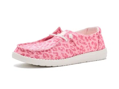 Hey Dude Wendy Stretch Jersey Leopard Women's Sandals Pink/multi: 5 M In Animal Print