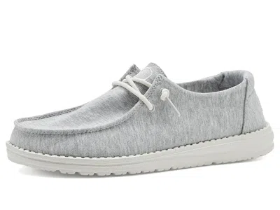 Hey Dude Wendy Stretch Jersey Women's Shoes Light Grey: 9 M In Gray