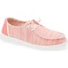 Hey Dude Wendy Stretch Slip-on Moc Toe Shoe In Coral Pearl