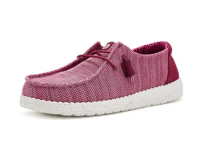 Hey Dude Wendy Stretch Sox Women's Flat Shoes Rumba Red: 9 M In Pink