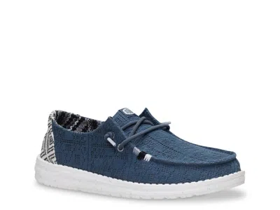 Hey Dude Wendy Textured Knit Slipon In Blue