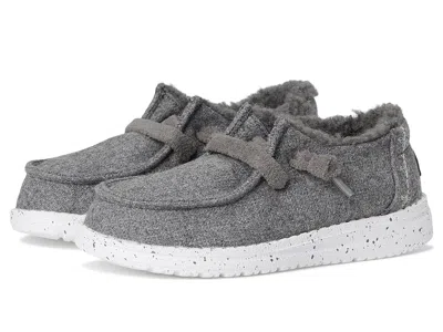 Hey Dude Kids' Wendy Wool Cozy (toddler) Girls Shoes Charcoal : 9 Toddler M, Polyester In Gray