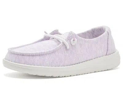 Hey Dude Wendy Y Stretch Jersey Lilac Kid's Shoes Lilac : 6 Big Kid M, Synthetic In Purple
