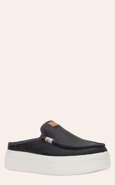 Hey Dude Women's Austin Lift Black Slip On Moc Toe Casual Shoes In Gray