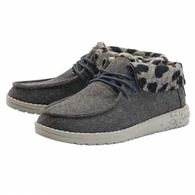 Hey Dude Women Britt Ankle Shoes In Grey Cheetah In Black