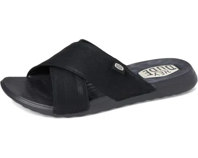 Hey Dude Women's Christi Slide Distressed Sandal In Black