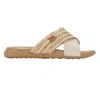 Hey Dude Women's Christi Slide Fringe Sandal In Natural/gold In Multi