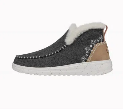 Hey Dude Women's Denny Faux Shearling Shoes In Grey In Gray