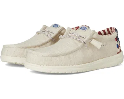 Hey Dude Women's  Wally Patriotic 40001-1k1 Off-white Slip-on Shoes Zap2185 In Neutral