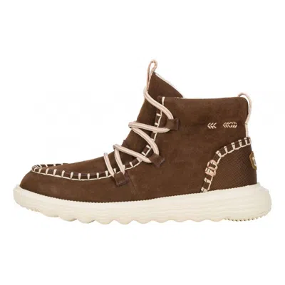 Hey Dude Women's Reyes Suede Upper Casual Shoe In Espresso In Brown