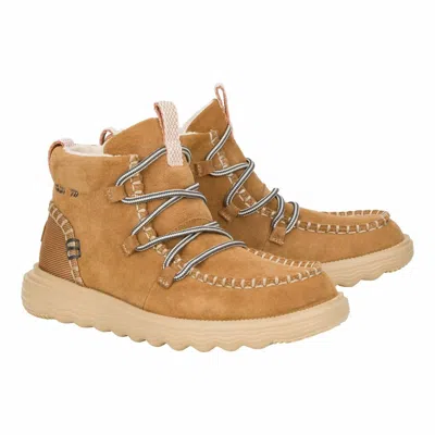 Hey Dude Women's Reyes Suede Upper High Top Shoe In Tan In Brown