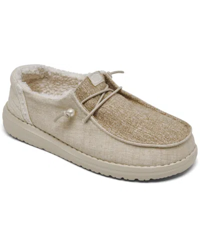 Hey Dude Women's Wendy Brushed Cozy Casual Sneakers In Ivory