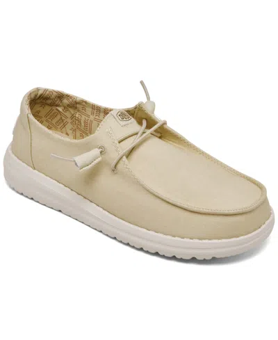 Hey Dude Women's Wendy Canvas Casual Moccasin Sneakers From Finish Line In Light Beige
