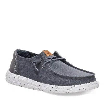 Hey Dude Women's Wendy Chambray Grid Casual Shoe In Charcoal In Gray