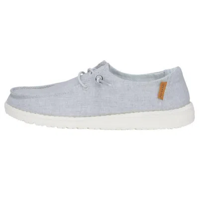 Hey Dude Women's Wendy Chambray Shoe In Light Grey In Blue