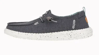 Hey Dude Women's Wendy Chambray Shoes In Black In Gray