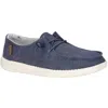 Hey Dude Women's Wendy Chambray Slip On Shoes In Navy White In Blue