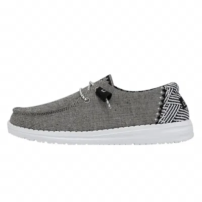 Hey Dude Women's Wendy Chambray Slip On Shoes In Onyx In Black