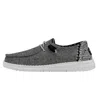 Hey Dude Women's Wendy Chambray Woven Slip-on Shoes In Onyx In Black