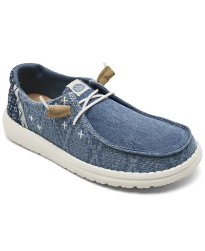 Hey Dude Women's Wendy Crafted Boho Casual Moccasin Sneakers From Finish Line In Blue