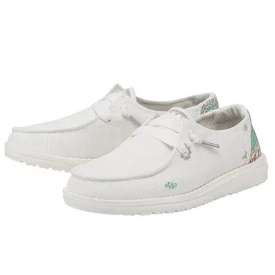 Hey Dude Women's Wendy Flora Sneaker In Lilly White In Multi