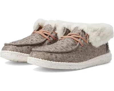 Hey Dude Women's Wendy Fold Stitch Cozy Boot In Walnut In Brown