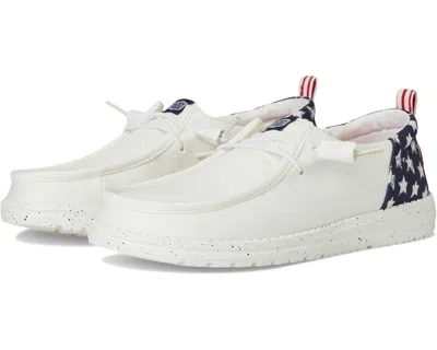 Hey Dude Women's Wendy Funk Americana Stars Slip-on Shoes In White/navy Blazer In Multi