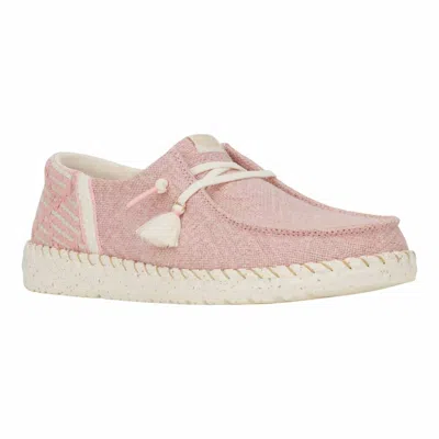 Hey Dude Women's Wendy Funk Coastal Jute Slip-on Sneakers In Pink