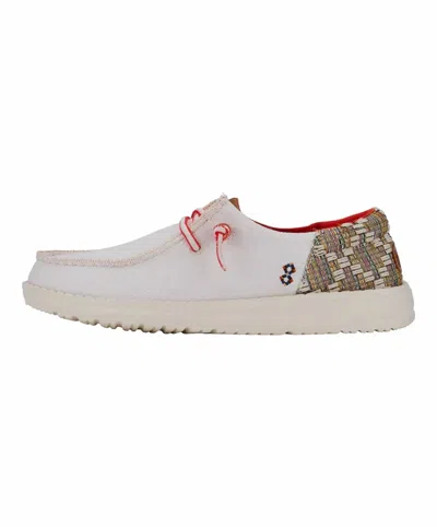Hey Dude Women's Wendy Funk Jacquard Shoes In Beige In White