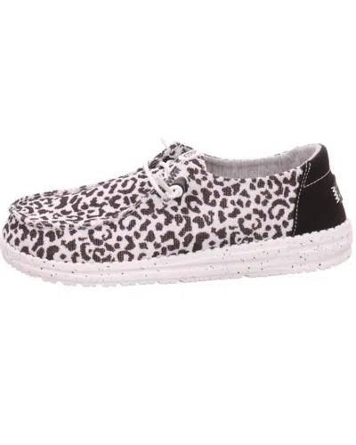 Hey Dude Women's Wendy Leopard Shoes In Black/grey In Animal Print
