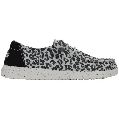 Hey Dude Women's Wendy Leopard Slip On Shoes In Black/grey In Multi