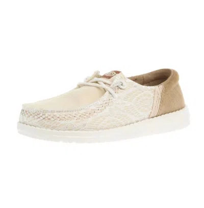 Hey Dude Women's Wendy Patchwork Casual Shoe In Off White/tan In Neutral