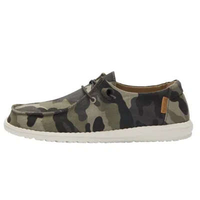 Hey Dude Women's Wendy Shoe In Camo In Green